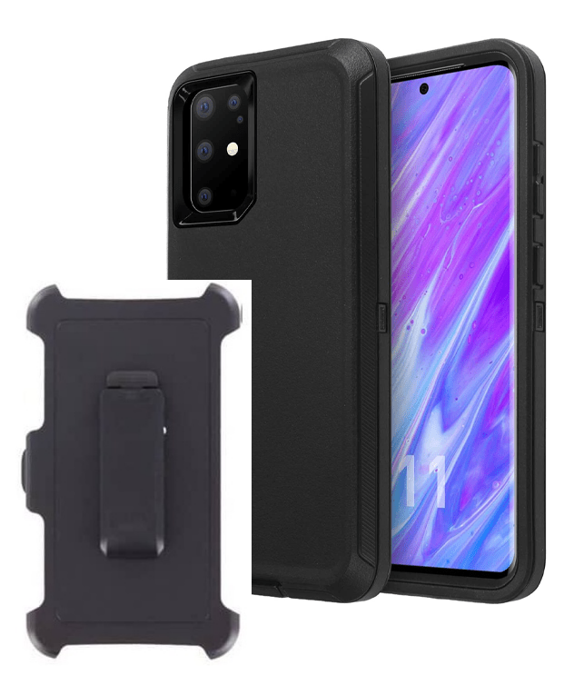 [AS20+CBHD] Case for Galaxy S20+, Heavy Duty Protective Case + Belt Holster, No kickstand, Black
