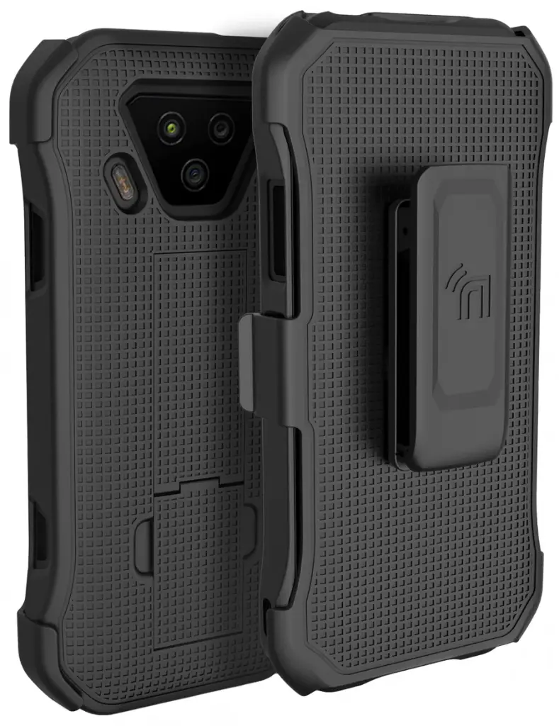 [AK71CB] Case for Kyocera E7110, Hard Protective Case + Belt Holster, Black