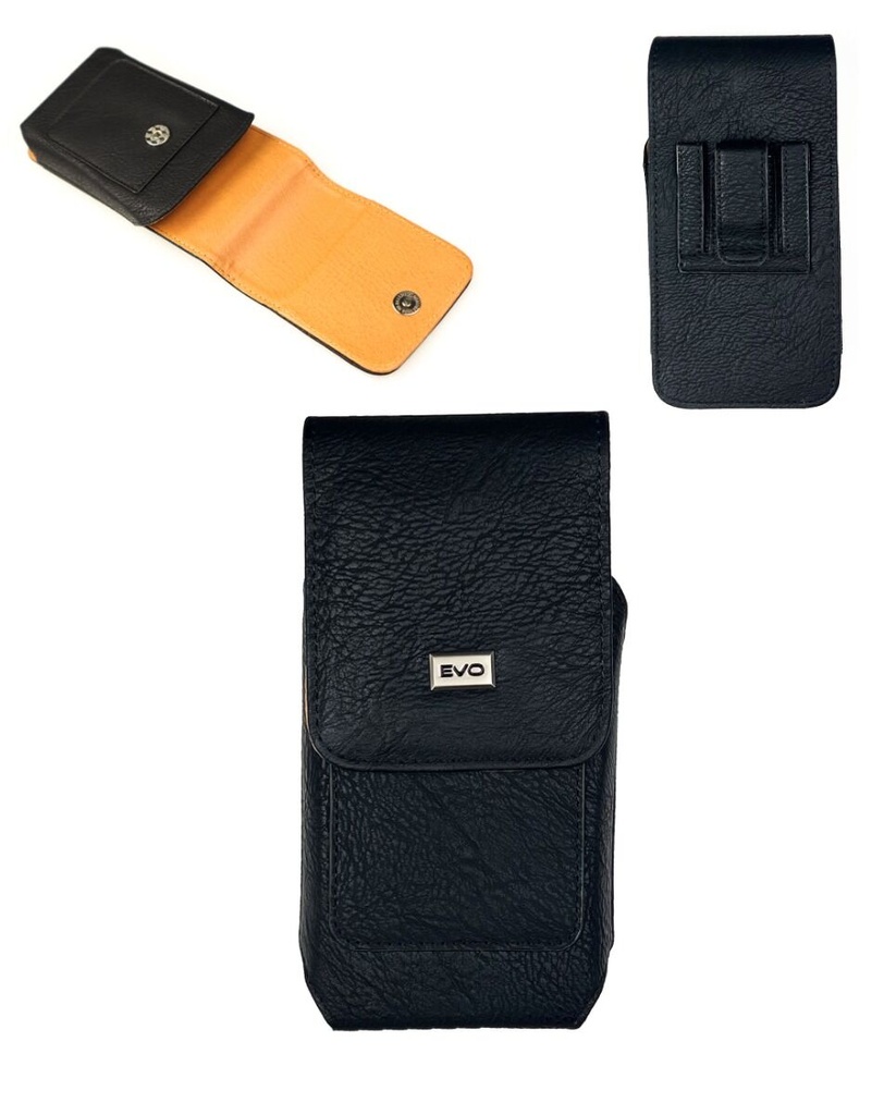 [AUPMSV6] Vertical leather smartphone pouch, Black, 6"