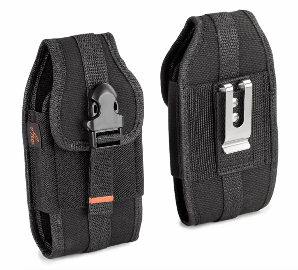 Vertical canvas phone pouch, with clasp, LARGE, Fits XP5800 and most of our smartphones

