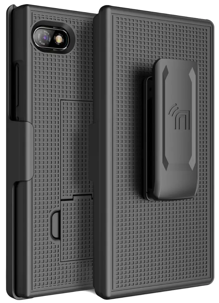 [AUTSCB:BLACK] Case for Unihertz Titan Slim, Hard Protective Case + Belt Holster (Black)