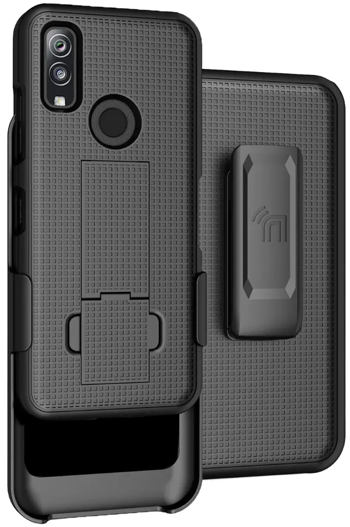 [AK693CB:BLACK] Case for for Kyocera DuraSport 5G UW (C6930), Hard Protective Case + Belt Holster (Black)