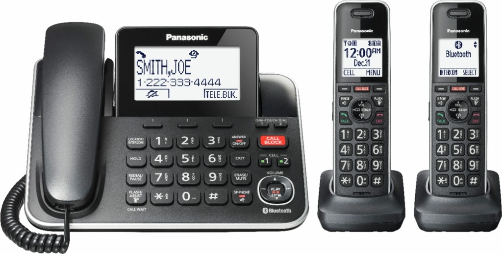 Desk Phone - Panasonic KX-TGF882B - w/ 2 additional cordless handsets