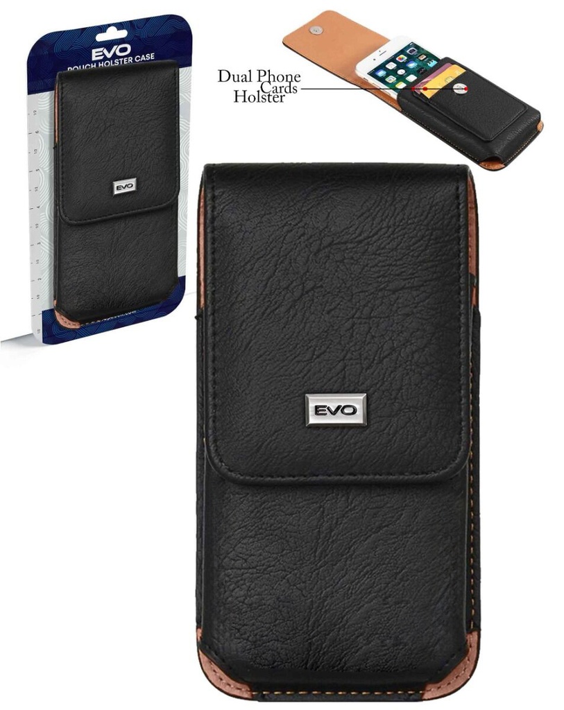 [AUPMSV5.5] Vertical leather smartphone pouch, Black, 5.5" 