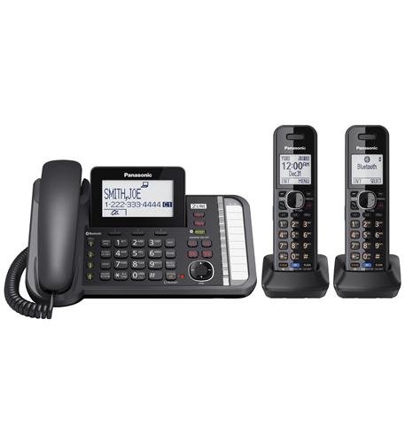 [DP9582] 2-Line Desk Phone - Panasonic KX-TG9582B - w/ 2 additional cordless handsets (New)