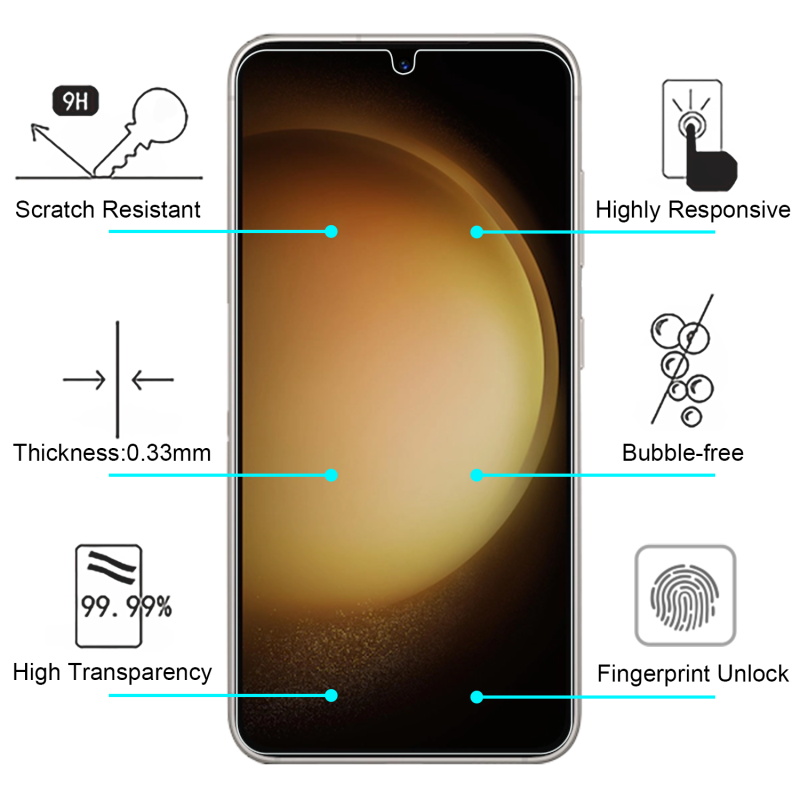 [AS23SP] Screen Protector for Galaxy S23, two-pack