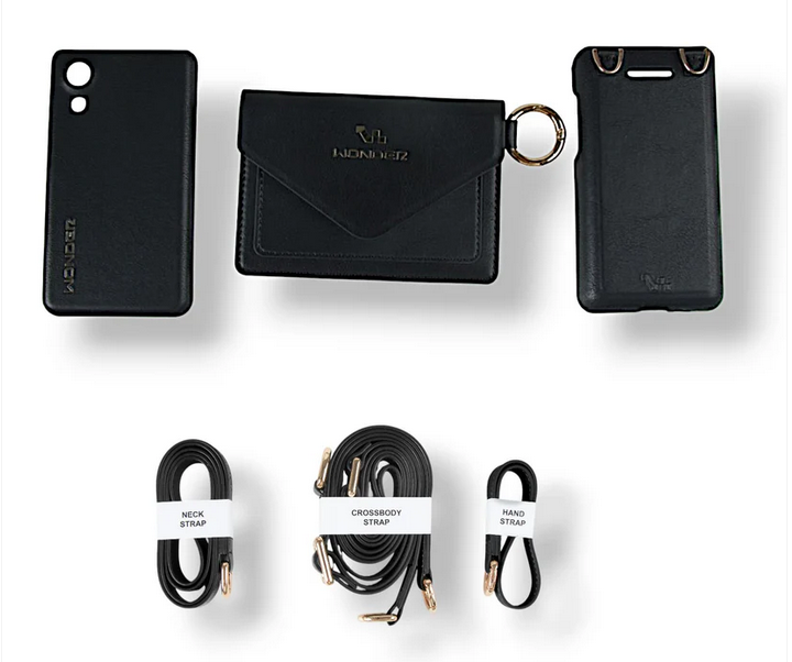[AWWLSB] Women's Leather Set for Wonder Phone - Phone Case (Black)