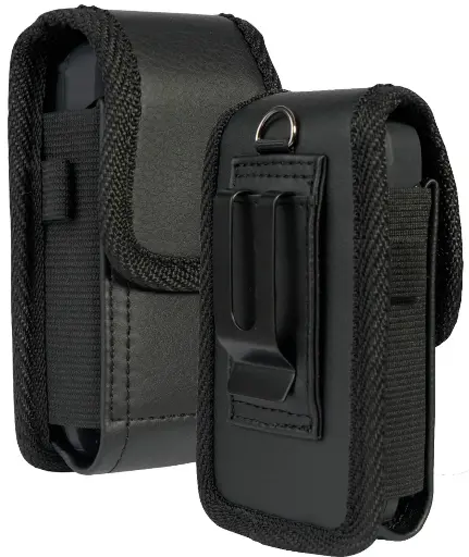 [AUPMV2] Vertical leather phone pouch, MEDIUM, Fits Sunbeam, Sonim XP3, Kyocera Rugged Flip Phones
