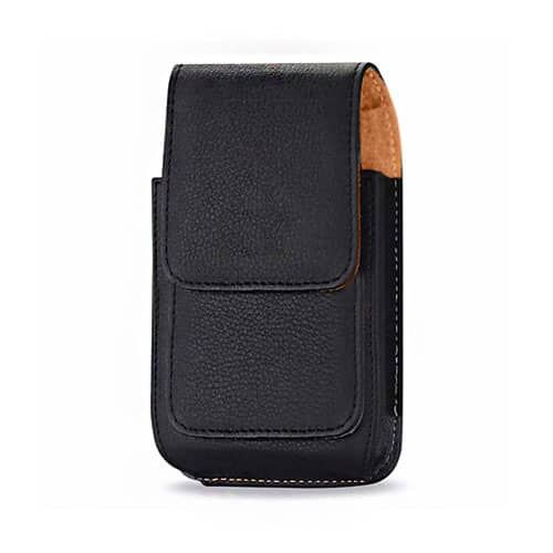 [AUPMSV5] Vertical leather smartphone pouch, Black, 5"