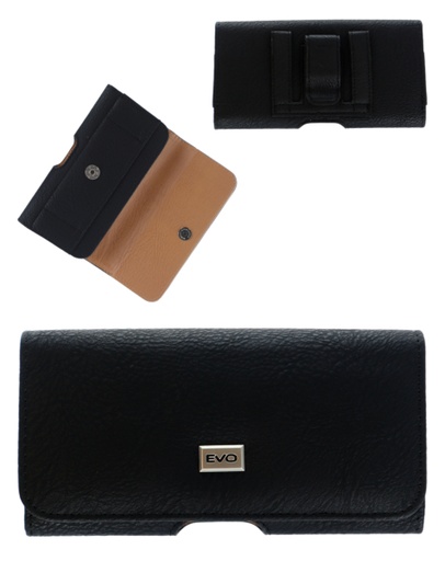 [AUPMSH5.5] Horizontal leather smartphone pouch, Black, 5.5"